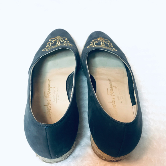 Salvatore Ferragamo suede Loafer Espadrille Flats - Picture 7 of 8